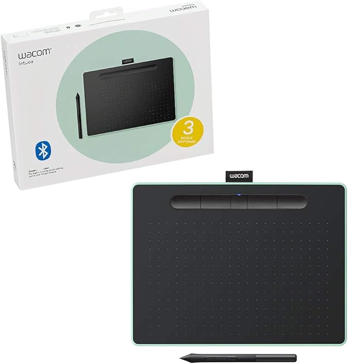 Wacom CTL6100WLE0 Intuos Wireless Graphic Tablet with 3 Software Included 10.4 X 7.8 Pistachio (Renewed)