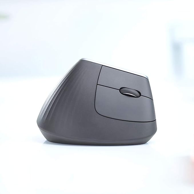 Logitech MX Vertical Wireless Mouse – Ergonomic Design Reduces Muscle Strain Move Content Between 3 Windows and Apple Computers Rechargeable Graphite