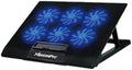 Portable Metal Mesh Laptop Cooler Cooling Pad 6 Quiet Fans w/Blue LED Light 6 Adjustable Levels Up to 17 Inch Notebook 2 USB Interface w/Speed Control Switch Non-Slip - Black (11149)