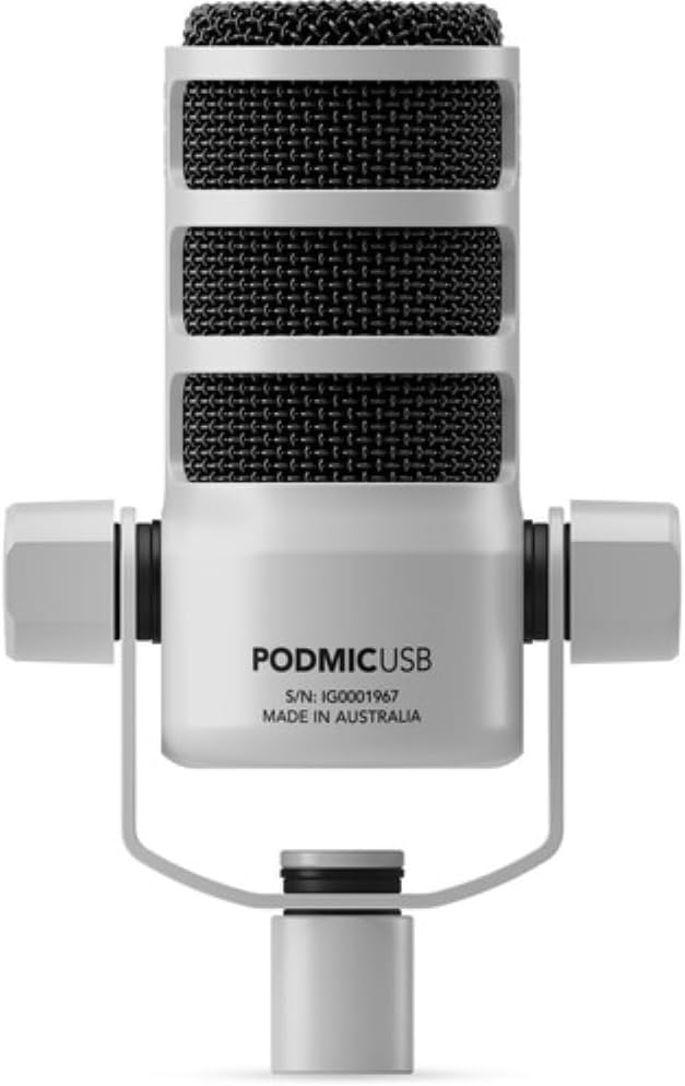 2 Pack of RODE PodMic USB and XLR Dynamic Broadcast Microphone | White + Cleaning Cloth (3 Items)