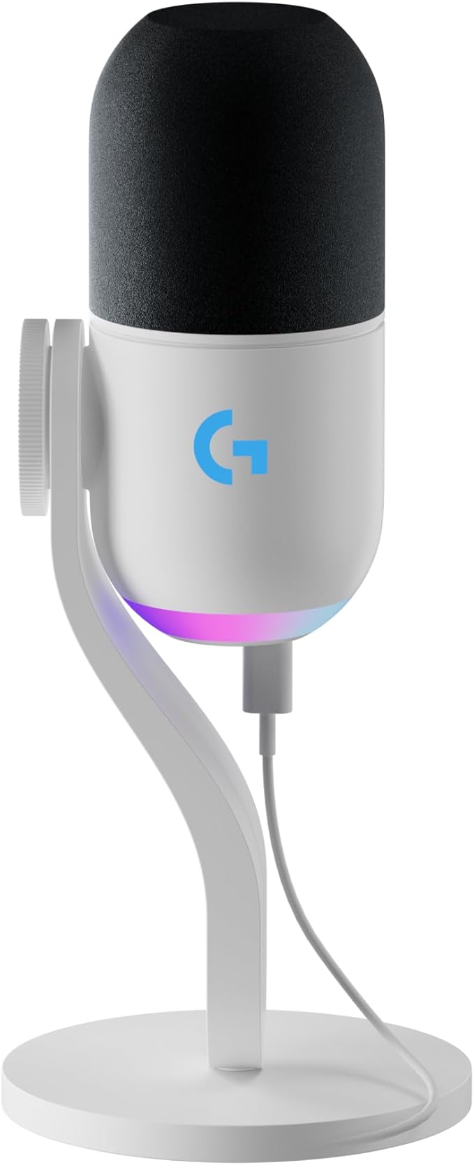 Logitech G Yeti GX Dynamic RGB Gaming Microphone with LIGHTSYNC USB Mic for Streaming Supercardioid USB Plug and Play for PC/Mac - White