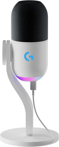 Logitech G Yeti GX Dynamic RGB Gaming Microphone with LIGHTSYNC USB Mic for Streaming Supercardioid USB Plug and Play for PC/Mac - White