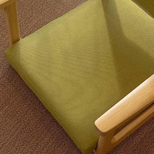 ELEFOCUS Tatami Chair Made of Solid Timber Legless with Armrest and Backrest Floor Chair Comfortable Cushion Chair with Low Seat(Gray2)