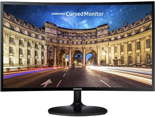 SAMSUNG 24 Inch Curved Computer Monitor LC24F390FHNXZA LED Screen 60Hz Full HD 1080P Gaming Slim Design for Home and Office use Black Mouse Pad Included