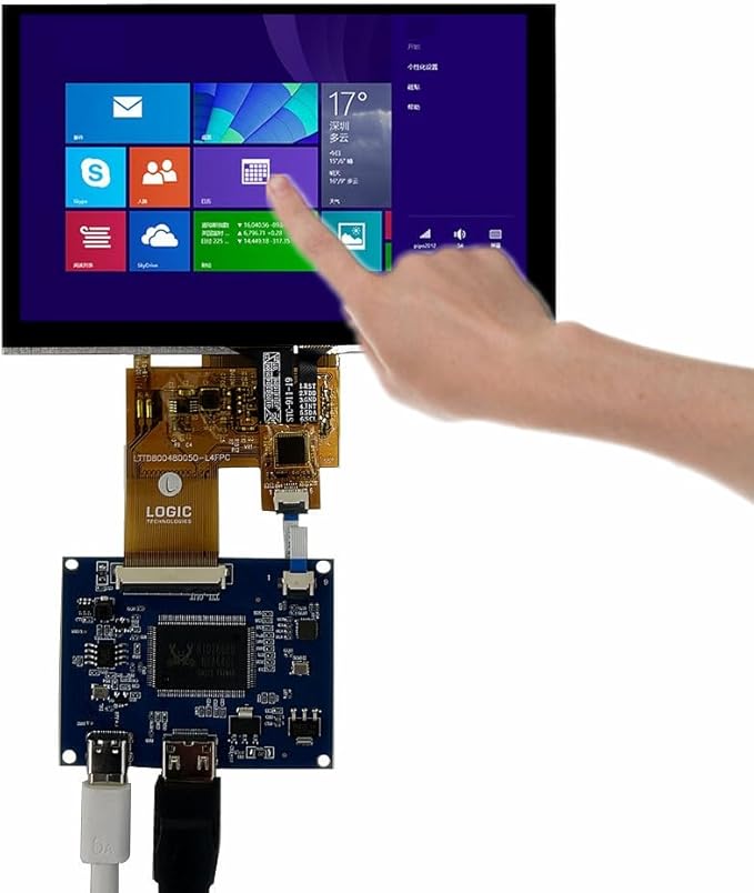 5 Inch 800×480 Portable LCD Display with Capacitive Touch Screen Mini-HDMI Driver Board – DIY Monitor Kit for PC Orange Pi Gaming Consoles &amp Secondary Screen