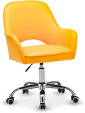 Office Chair Velvet Fabric Seat Swivel Computer Chair Office Chair Adjustable Middle Back Table and Chair Ergonomic Gaming Chair Chair (Color : Yellow) Needed