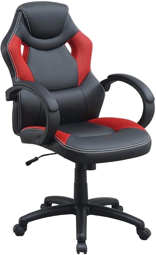 Racing Style Gaming Chair High Back Office Chair with Adjustable Height Red Black Arm Chair Ergonomic Computer Suitable for Comfortable and Casual Use
