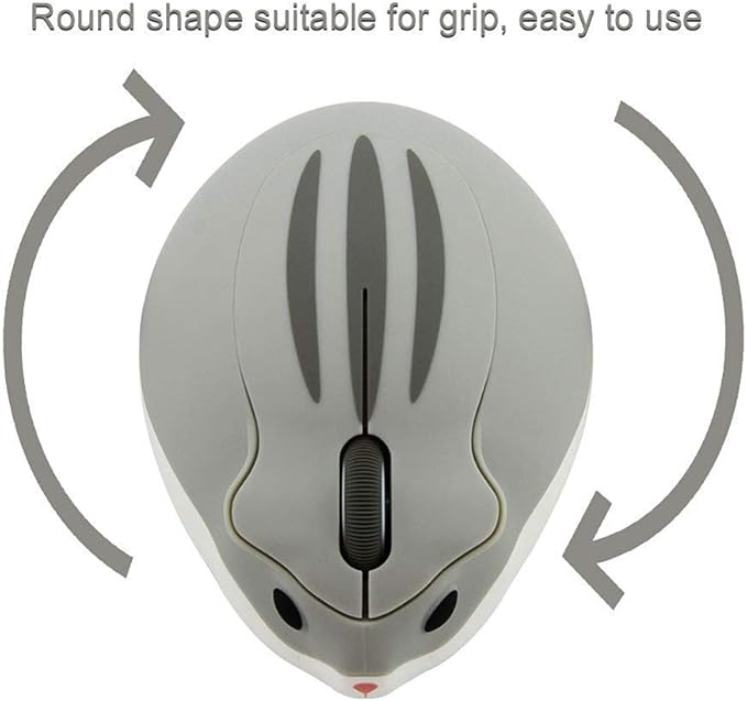 CHUYI 1 Pack Cute Hamster Shaped Wireless Optical Mouse Grey Color and 1 Pack Panda Shape Wired Mouse for Computer Laptop