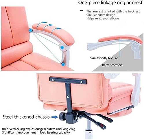 Office Chair Swivel Desk Chair Chair Computer Chair High-Back PU Leather Computer Desk Chair Reclining E-sports Game Seat Height Adjustable Elevating Rotary Ergonomic Video Game Swivel Chair ( Color :