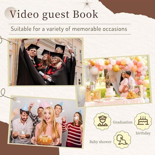 Vintage Video Guestbook Phone - 1080p Auto-Record 32GB Storage 70H Video 7H Battery Life - Ideal for Engagements Weddings Anniversaries Black Memory Keeper