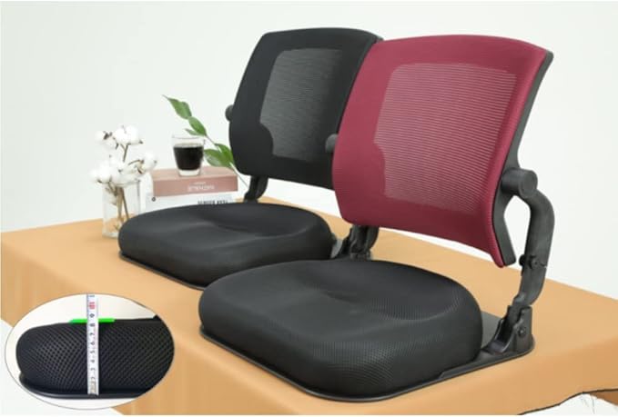 Floor Chair Seating Hips Cushion Meditation Chair with Adjustable Back Support Foldable Floor Seat Folding Padded Legless Chair for Adults Video Gaming Reading in Living Room/Classroom Black