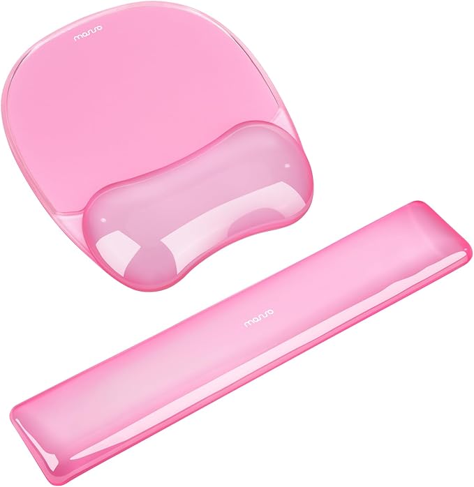 MOSISO Gel Wrist Rest Support for Mouse Pad&ampKeyboard Set Irregular Oval Ergonomic Mousepad Keyboard Pad Non-Slip Base Home/Office Pain Relief&ampCooling Gel Easy Typing Pad for Computer Laptop