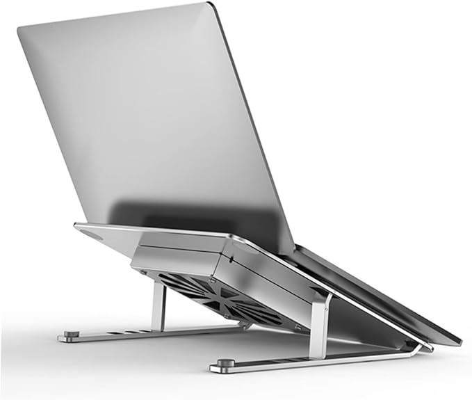 Laptop Cooling Pad Adjustable Height Laptop Stand up to Ergonomic Design for Enhanced Cooling and Comfort USB Powered Fans Led Control