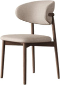 Adjustable Office Computer Chair with Armrest 1pcs Upholstered Dining Chairs Indoor Furniture with Curved Backrest Wooden Frame