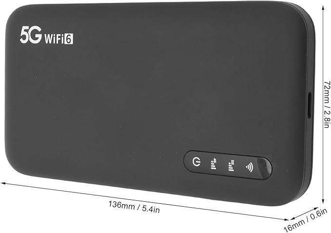 Pomya 5G Mobile Hotspot WiFi 6 Portable Router with SIM Card Slot for Home and Travel Support 16 Devices 6100mAh Battery SIM Not Included