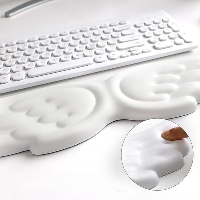 Angel Wings Keyboard Wrist Rest &amp Mouse Wrist Rest Set Memory Foam Cushion Durable Non-Slip Soft Support for Comfortable Typing