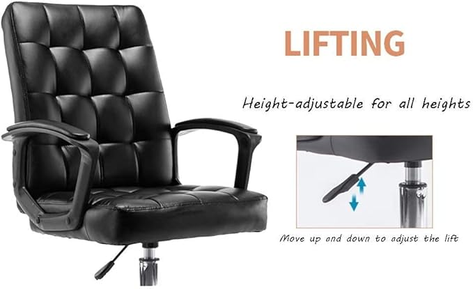 Home Office Chair Executive and Ergonomic Swivel Chair Adjustbale Height Leather Desk Gaming Chair High-Back Office Chair for Study Bedroom Bearing Capacity: 330 Lbs ( Color : Khaki  Size : With mass