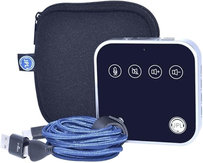 Convey USB Speakerphone with Fully Duplexed Microphones 360 Degree Omnidirectional Voice Pickup and Soft Pouch Carry Case 575-386-001