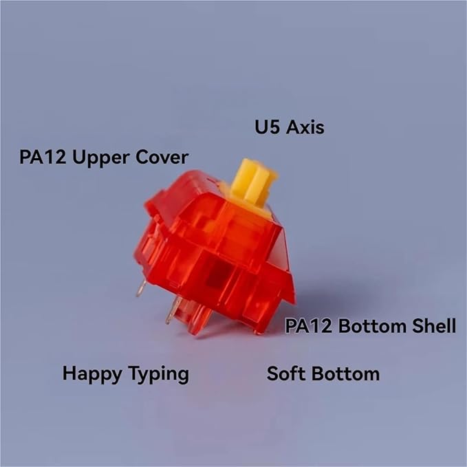 Y2 Linear Mechanical Keyboard Switches Hot Swap Pre-Lubricated Custom 32g/40g/48g/53g Actuation HiFi Sound Keyboard Accessories(40g Trigger110PCS)