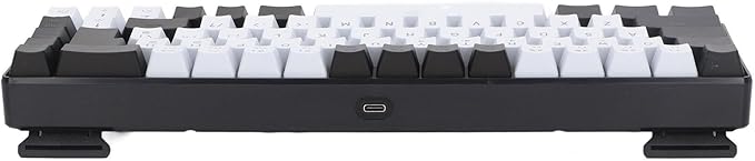Membrane Gaming Keyboard with 68 Keys Contrast Color Mechanical Feel for Entertainment and Working with USB Connection System (Black and White)