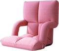 Folding Floor Chair with Back Support Adjust Lay Flat Recliner Folding Floor Gaming Chair Japanese Floor Chair Foldable Ergonomic Single Sofa Seat for Living Room Bedroom(/Pink)