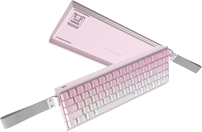 Mer68 Wired 68 Keys Magnetic Switch Mechanical Keyboard 8KHZ Polling Rate/Latency As 0.125MS/256KHZ Single Key Scan Rate/ARGB/ Hot Swappable Gaming Keyboard(Pink)