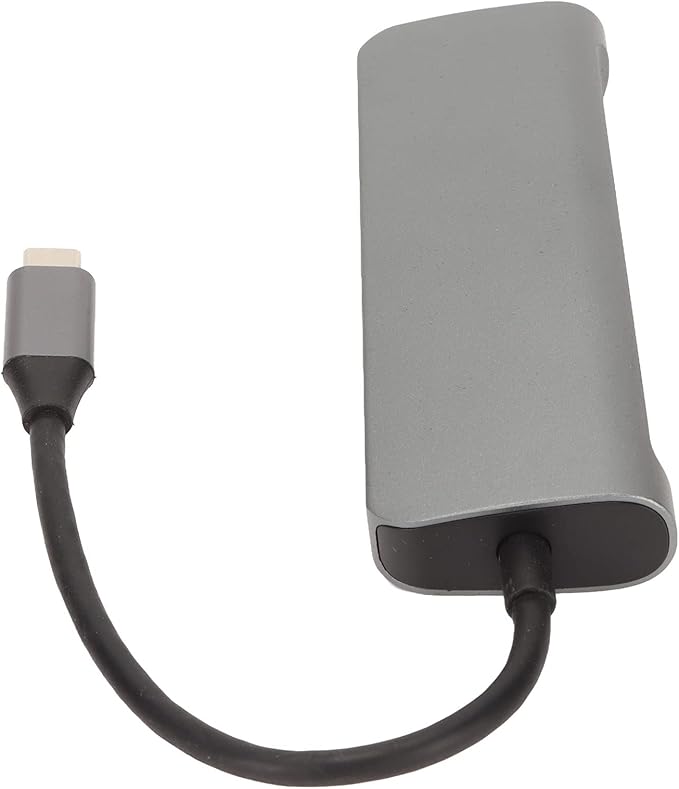 8 in 1 USB C Hub: 4K 3 USB3.0 Ports 100W PD Charging USB C Data Port Storage Memory Card Readers Grey Aluminum Alloy