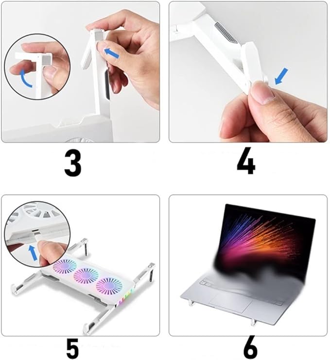 Portable Laptop Cooling Stand Cooling Fan Foldable Tablet PC Gaming Laptop Stand (Color : A Size : 25 * 32 * 6cm) (A 25 * 32 * 6cm)