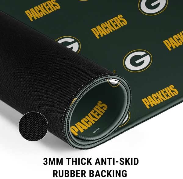 Skinit Extra Large Gaming Mouse Pad - Officially Licensed NFL Green Bay Packers Blitz Series Design with Stitched Edges Waterproof Non-Slip Rubber Base Desk Mat for Keyboard &amp Mouse