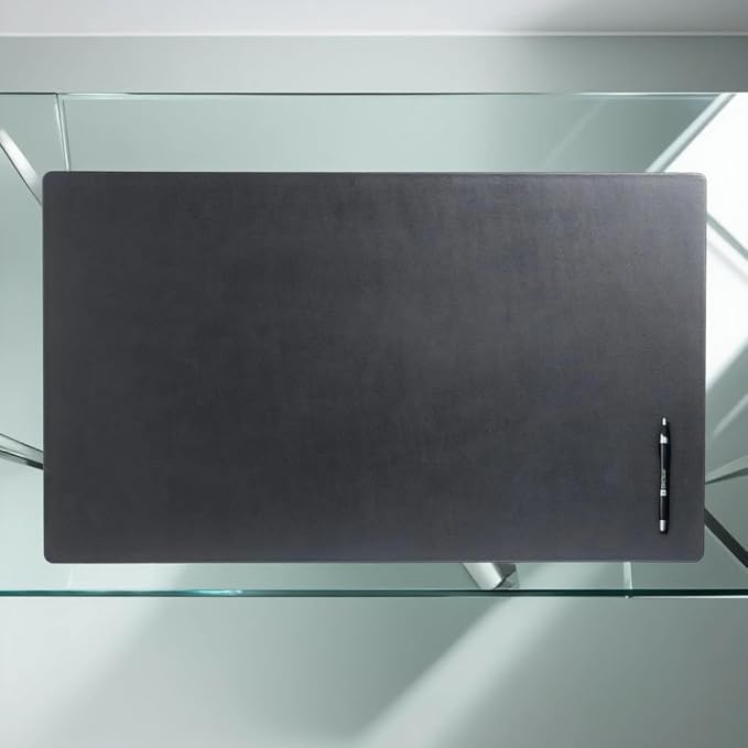 Black Leather 34 x 20 Desk Mat Without Rails