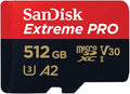 SanDisk Extreme PRO microSDXC UHS-I Memory Card 512 GB + Adapter &amp RescuePRO Deluxe (for Smartphones Action Cameras or Drones A2 Class 10 V30 U3 200 MB/s Transfer)