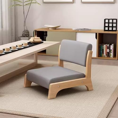 BTZHY Floor Chair Japanese Floor Chair Tatami Meditation Yoga Chair with Backrest Legless Stool Solid Wood Backrest