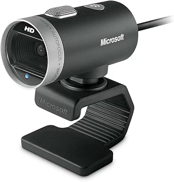 Microsoft LifeCam CinemaWebcam with built-in noise cancelling Microphone Light Correction USB Connectivity for video calling on Microsoft Teams/Zoom compatible with Windows 8/10/11/ Mac