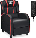 DORTALA Massage Gaming Chair for Adults Adjustable Recliner Sofa w/Footrest and Massage Function Adjustable Living Room Recliner Home Theater Seating PU Leather 330LBS Weight Capacity White