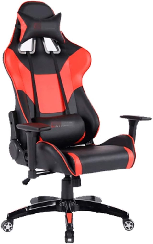 YYDS Chair Racing Style Gaming Chair Executive Ergonomic Swivel Chair with Headrest and Lumbar Pillow Lifting Handrail Esports Chair Ergonomically (Color : Red Size : Steel feet)