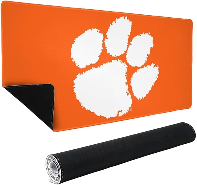 Clemson University Tigers Primary Logo Large Gaming Mouse Pad Desk Mat with Stitched Edges Non-Slip Base for Gamer Home and Office 31.5 x 15.7