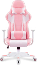 WANYE High Density Foam Gaming Chair -Cheap High Back Gaming Chair with Racing Design Synthetic Leather Pink