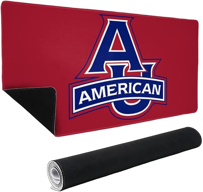 American University Primary Logo Large Gaming Mouse Pad Desk Mat with Stitched Edges Non-Slip Base for Gamer Home and Office 31.5 x 15.7