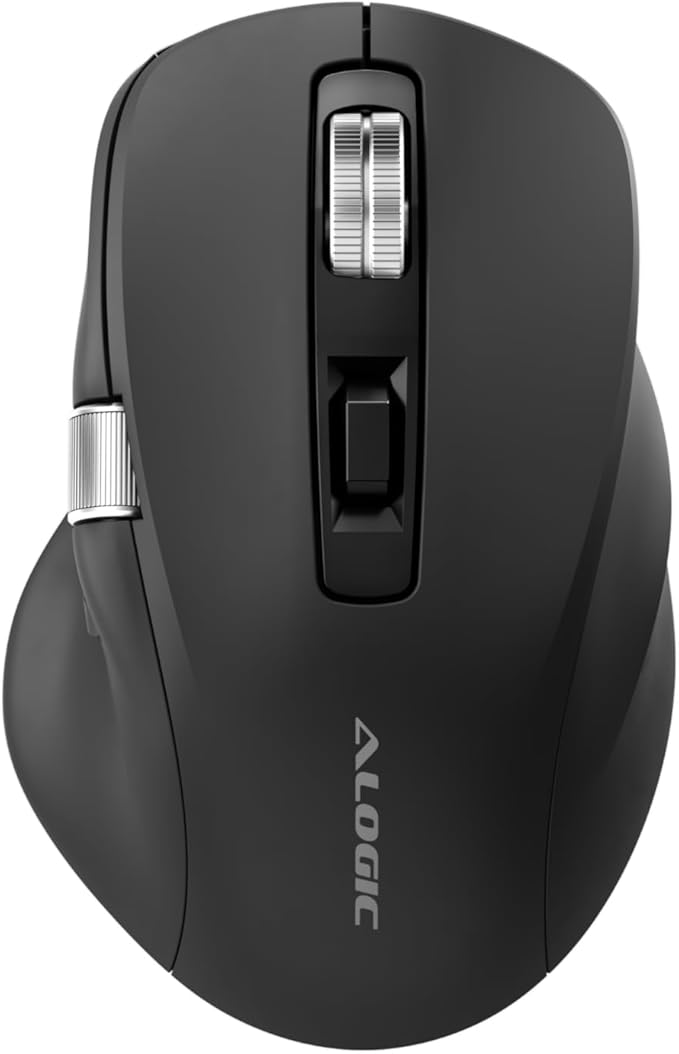 ALOGIC Apex Bluetooth USB-C Rechargeable 7 Keys Programmable Mouse | Ergonomic Design | Mac and Windows Shortcuts