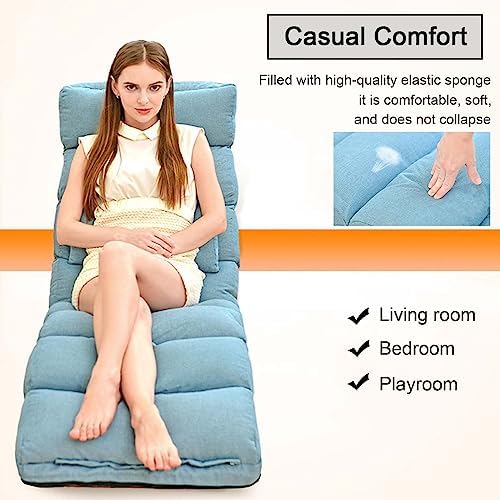 Floor Chairs with Pillow for AdultsFloor Gaming Chair with 3 Position Adjustable Head、Back and Knee SupportNo Assembly Folding Lazy Sofa Chair for GamingSleepingReading