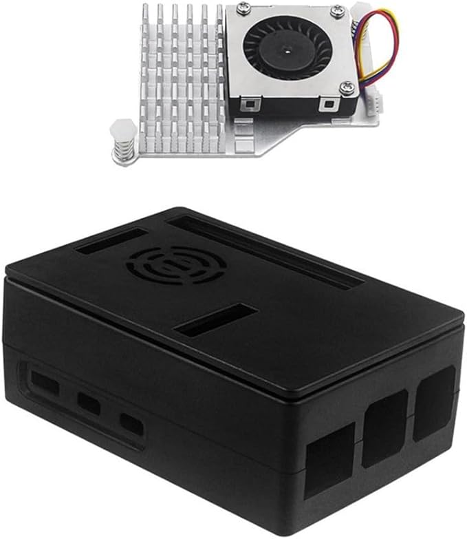 3.5 Inch LCD Display Module with Touch Pen and Black ABS Case 480x320 Resolution 60FPS Screen Kit with Active Cooler and Aluminum Heatsink Compatible with Raspberry-Pi 5/4/3
