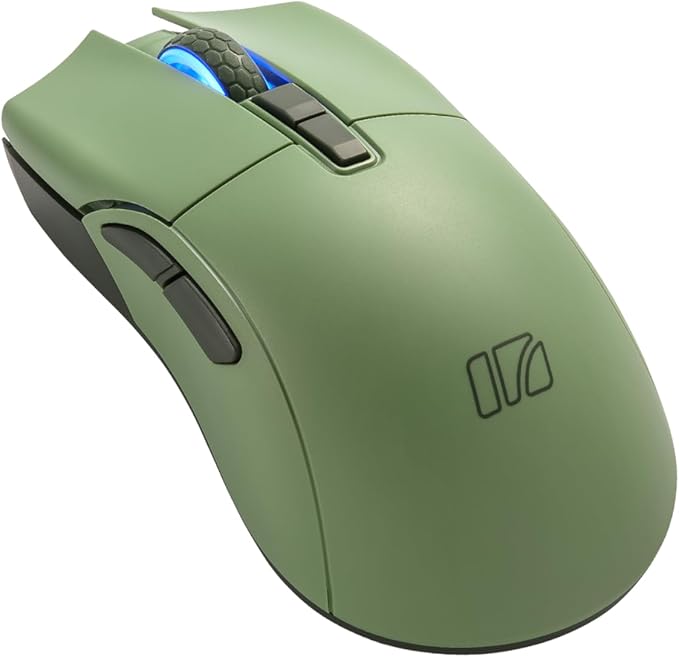 iRocks M31R Wireless Gaming Mouse Triple Mode 2.4G/ Bluetooth/USB-C Detachable Cable Gaming Mouse Kailh GM8.0 Mouse Switches Advanced PixArt PAW3395 Optical Sensor Up to 26000 DPI - Olive Green