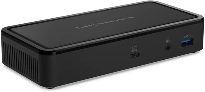 Belkin Thunderbolt 3 Dock Plus Thunderbolt 3 Cable - USB-C Hub - 8-In-1 Docking Station for MacOS &amp Windows Dual 4K @60Hz 40Gbps Transfer Speed 60W Upstream Charging w/ Ethernet &amp Audio Po