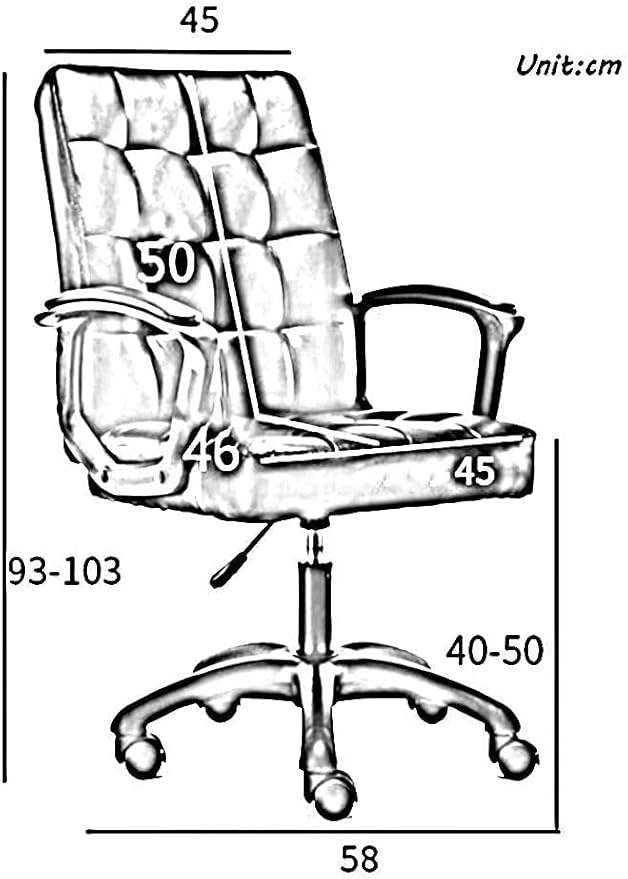 Home Office Chair Executive and Ergonomic Swivel Chair Adjustbale Height Leather Desk Gaming Chair High-Back Office Chair for Study Bedroom Bearing Capacity: 330 Lbs ( Color : Beige  Size : Without m