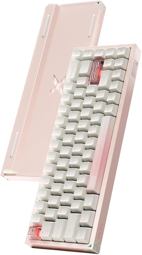 Defender 68 PC Gaming Keyboard Wired 0.01mm Precision Magnetic Switch Hot Swappable PBT Keycaps RGB 128K Polling Rate IP57 Full Aluminum CNC Housing Compatible with PC/Mac(Pink)