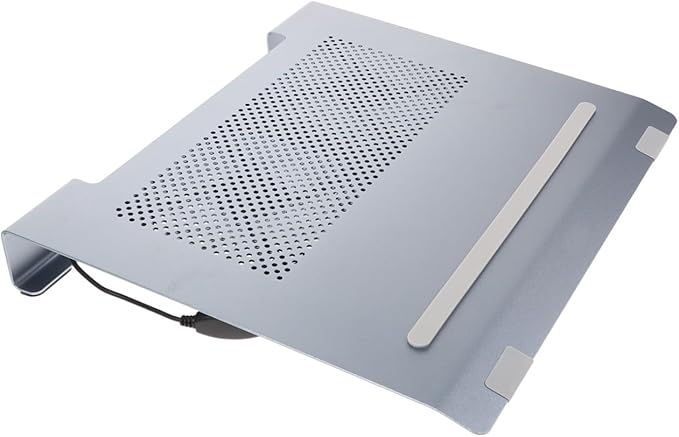 jojofuny Aluminum Alloy Laptop Cooling Pad Stand with USB Fan Ventilated Support for Notebooks to 17.3 Inch Quiet Cooling Rack Compatible with Gaming and Office Laptops Gray