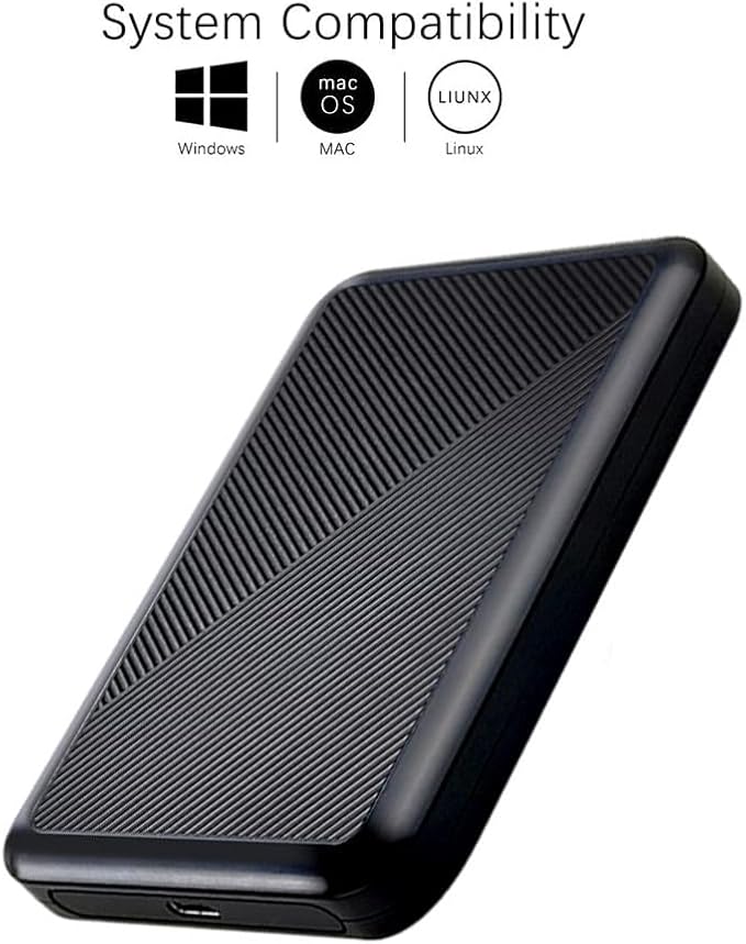 500GB Ultra Slim Portable External Hard Drive USB 3.1 Type C HDD Storage for PC Mac Laptop PS4 Xbox one