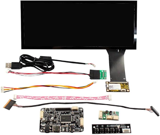 VSDISPLAY 10.3 Inch 1920x720 Stretched Bar Display IPS LCD Screen 800 Nits with Capacitive Touch Sensor Panel with LCD Driver Board