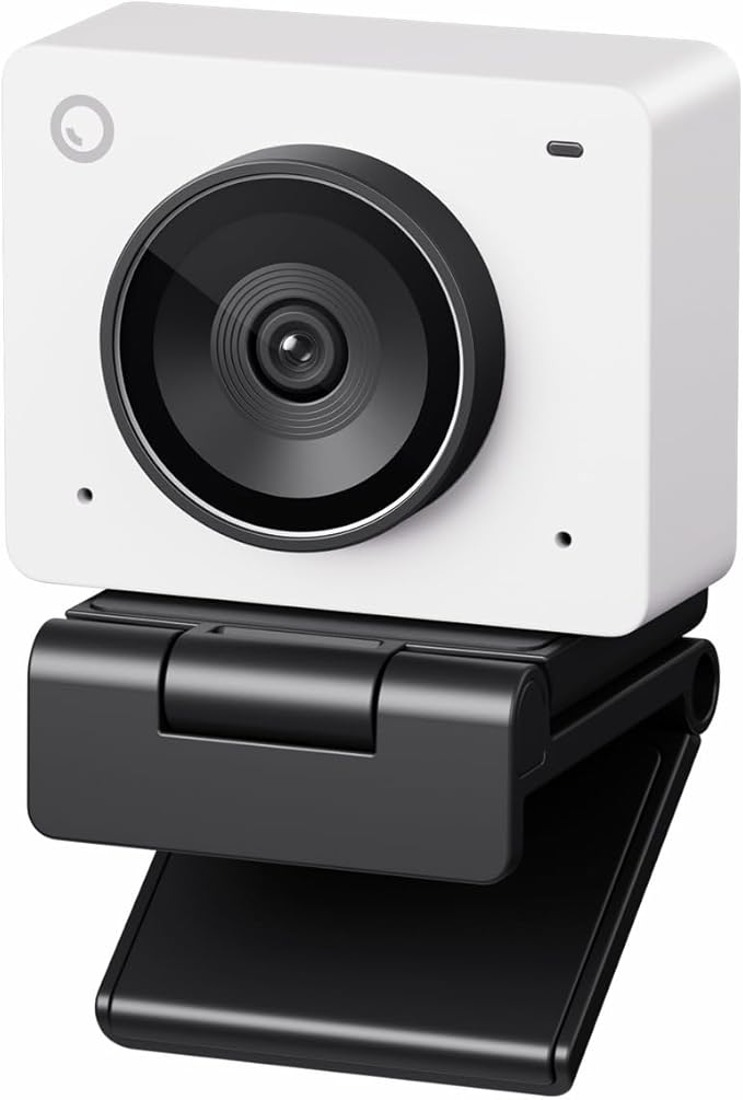 OBSBOT Meet 2-4K Webcam for PC with 1/2 Sensor AI Framing &amp Autofocus Beauty Mode Lightweight Gesture Control HDR Dual Microphone 60 FPS Web Cam for Streaming Meeting Gaming. (Cloud Whi
