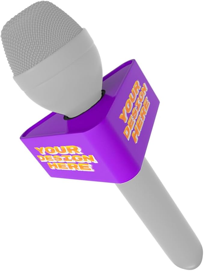 Custom Microphone Logo Box Compatible with RE50/B mic Personalize Omnidirectional Dynamic Microphone Flag (Purple Triangle)